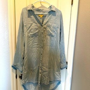 Hope & Harlow denim dress with fringe